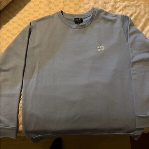 A.P.C. Men's Light Blue Crewneck Sweater